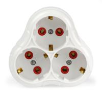 SmartBuy тройник 3гн с/з круглый белый 16А арт.SBE-16-A01-3z