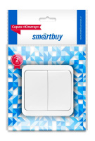 SmartBuy "Юпитер" выключатель 2-кл. о/у белый SBE-03w-10-SW2-0