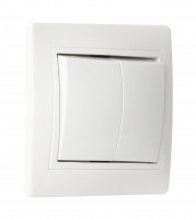 SmartBuy "Венера" выключатель 2-клав. 10А белый, керамика SBE-01w-10-SW2- 0-c