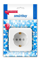SmartBuy "Юпитер" розетка 1-мест. о/у с заз. белая с защ. штор. SBE-03w-16-S1- 1Z