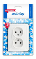 SmartBuy "Марс" розетка 2-мест. без заземл. 10А белая, с/у SBE-02w-10-S2-N