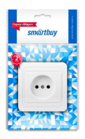 SmartBuy "Марс" розетка 1-мест. без заземл. белая с/у SBE-02w-10-S1-N