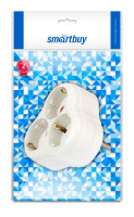 SmartBuy тройник 3гн с/з круглый белый 16А арт.SBE-16-A01-3z